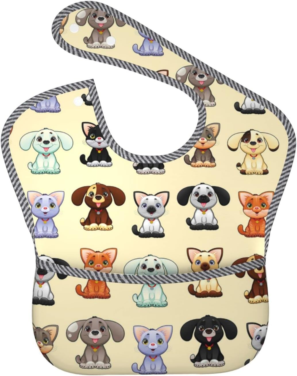 AVULZGD Waterproof Baby Bibs for Boy Girls Toddler Drool Eating With Food Catcher 6-18 Months - Image 1